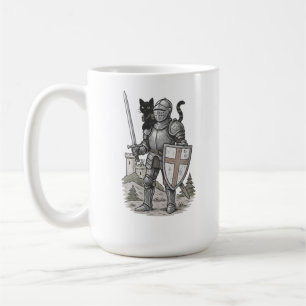 Ritter mit schwarzer Katze Mittelalterlich Kaffeetasse