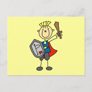 Ritter mit Schwertschrecken und Geschenken Postkarte