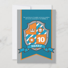 Ritter Mittelalterliche Schildkinder 10. Geburtsta Einladung