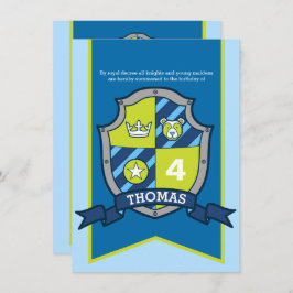 Ritter Mittelalterliche Schildkinder 4. Geburtstag Einladung