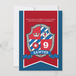 Ritter mittelalterlicher Kindergeburtstag Party ro Einladung