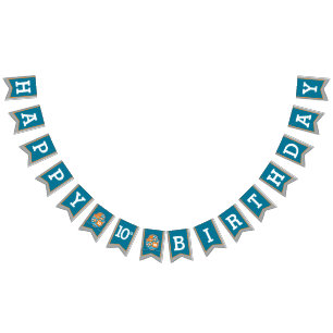 Ritter mittelalterliches Glück Geburtstag 10. Grau Wimpelkette