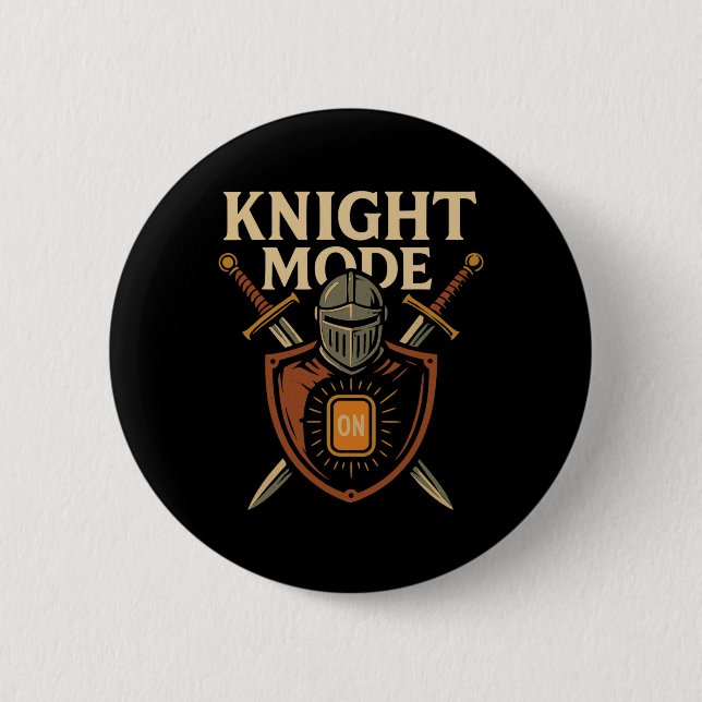 Ritter-Modus Ein Lustiges Mittelalterliches Schwer Button (Vorderseite)