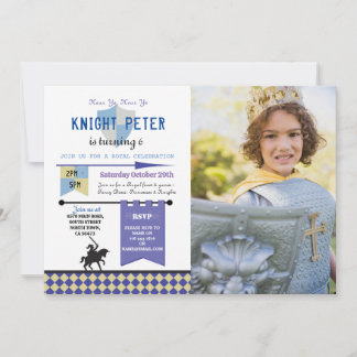 Ritter Prinzessin Ritter Birthday Party Foto Einladung