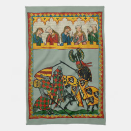Ritter spielen, Mädchen beobachten Geschirrtuch