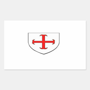 Ritter Templar Kreuzzug-Schild Rechteckiger Aufkleber
