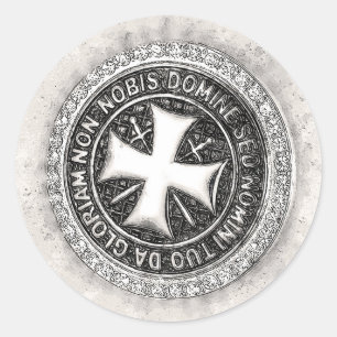 Ritter Templar Mittelalterliches Cross Siegel Cust Runder Aufkleber