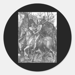 Ritter-Tod Albrecht Durer und der Teufel Runder Aufkleber