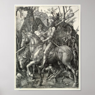 Ritter, Tod und der Teufel (Durer 1513) Poster