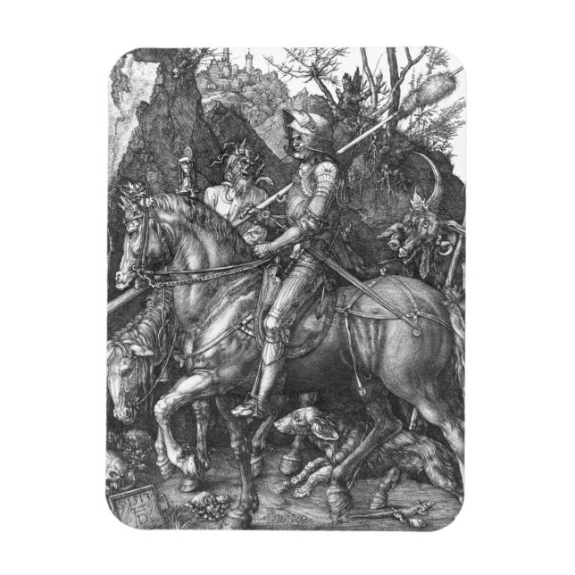Ritter, Tod und Teufel, 1513 (Gravieren) Magnet (Vertikal)