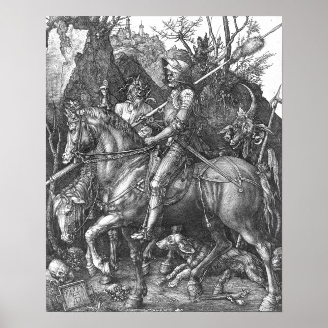 Ritter, Tod und Teufel, 1513 (Gravieren) Poster (Vorne)