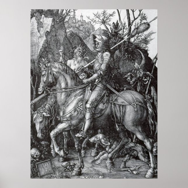 Ritter, Tod und Teufel - Albrecht Durer Poster (Vorne)