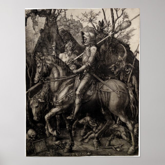 Ritter, Tod und Teufel durch Albrecht Durer Poster (Vorne)