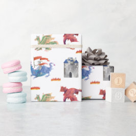 Ritter und Drache Geschenkpapier