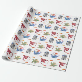 Ritter und Drache Geschenkpapier