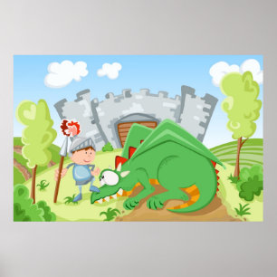 Ritter und Drache Poster