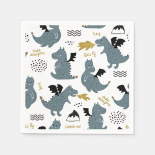 Ritter und Drachen   Mairytale Birthday Party Serviette