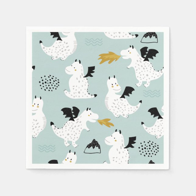 Ritter und Drachen | Mairytale Birthday Party Serviette (Vorderseite)