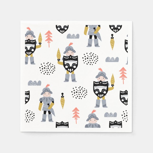 Ritter und Drachen | Mairytale Birthday Party Serviette (Vorderseite)