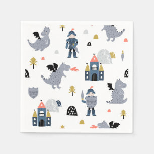 Ritter und Drachen Mairytale Birthday Party Serviette