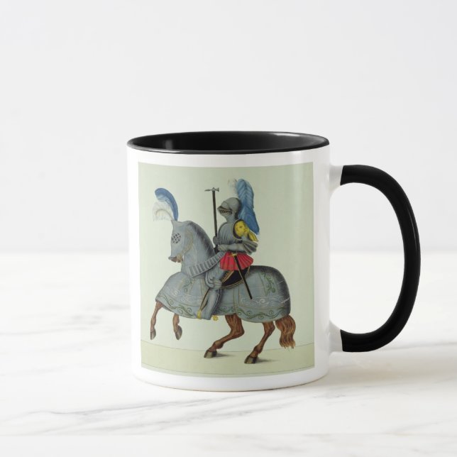 Ritter und Pferd in der Rüstung, Platte von 'einer Tasse (Rechts)