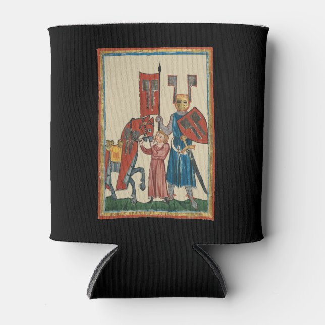 Ritter und Squire, mittelalterliche Kunst des 14.  Dosenkühler (Vorderseite)