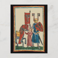 Ritter und Squire, mittelalterliche Kunst des 14. 