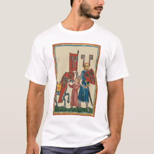 Ritter und Squire, mittelalterliche Kunst des 14. T-Shirt
