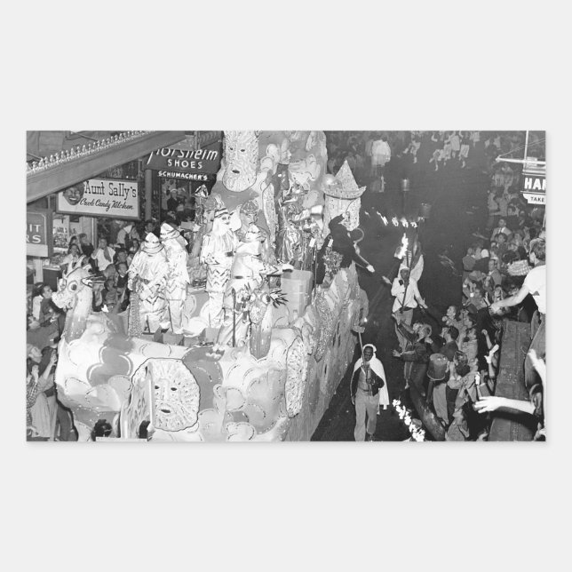 Ritter von Babylon New Orleans Mardigras 1955 Rechteckiger Aufkleber (Vorderseite)