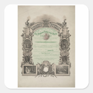 Ritter von Pythias - Vintage Geheimgesellschaft Quadratischer Aufkleber