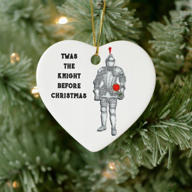 Ritter vor Weihnachten Keramikornament (Baum)