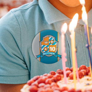 Ritter Wappen 10. Geburtstag Knopf Button