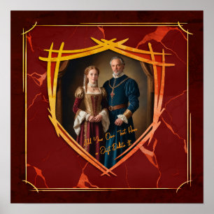 Ritter Wappen Mittelalterlich Retro Geschenk Poster