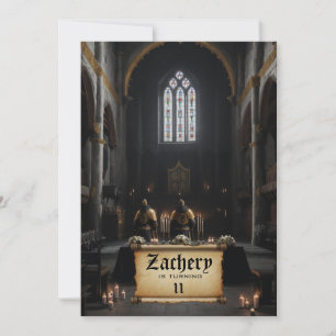 *~* Ritterburg Scroll Mittelalterliche AP88 Geburt Einladung