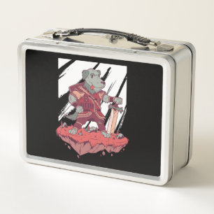 Ritterhund Cartoon-Design Metall Brotdose
