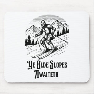 Ritterliches Skishirt für Schneeliebhaber Mousepad