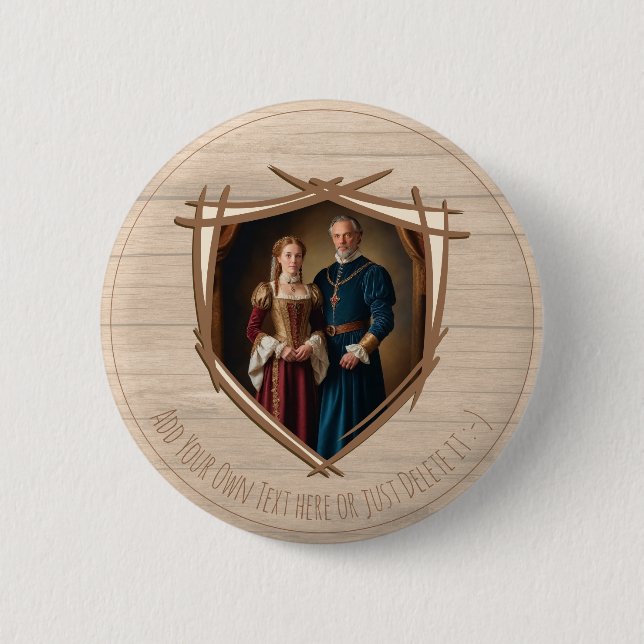 Rittermatte von Waffen Mittelalterliches Altes Vin Button (Vorderseite)