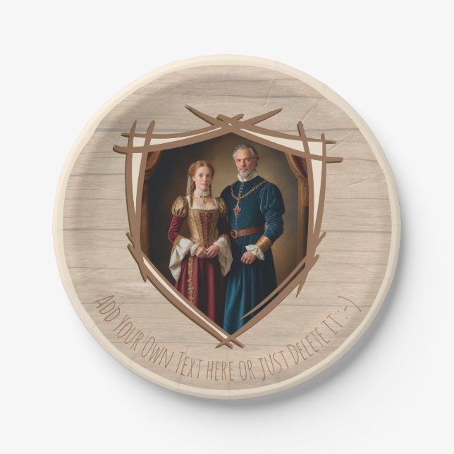 Rittermatte von Waffen Mittelalterliches Altes Vin Pappteller (Vorderseite)