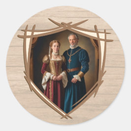 Rittermatte von Waffen Mittelalterliches Altes Vin Runder Aufkleber