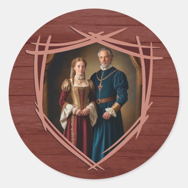 Rittermatte von Waffen Mittelalterliches Altes Vin Runder Aufkleber (Vorderseite)