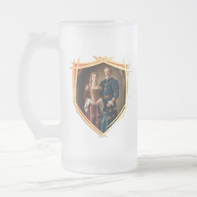 Rittermütze - mittelalterliches Geschenk Mattglas Bierglas (Links)