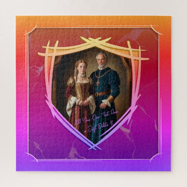 Rittermütze - mittelalterliches Geschenk Puzzle (Vertikal)