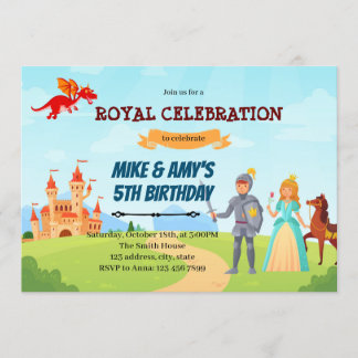 Ritterprinzessin Geburtstag Geschwister Einladung