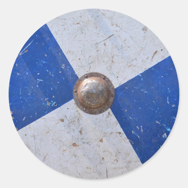 Ritterrüstung aus mittelalterlichem Holz Runder Aufkleber (Vorderseite)