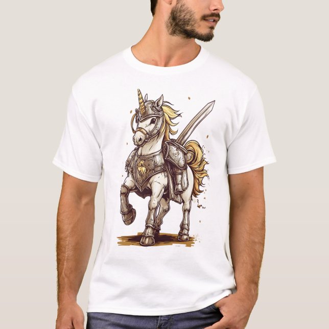 Ritterrüstung Einhorn (1) T-Shirt (Vorderseite)