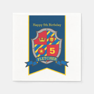 Ritterschild 5. Geburtstag mittelalterliche Party  Serviette
