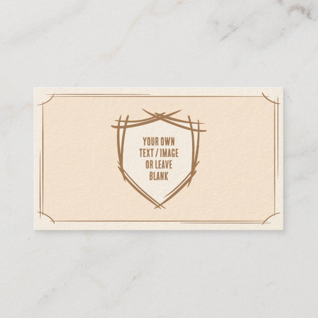 Ritterschild. Wappen. Abzeichen für die Sicherheit Visitenkarte (Rückseite)