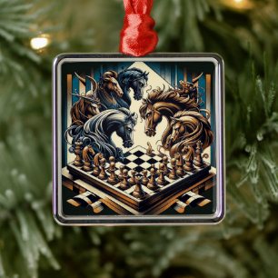 Ritterspiel - Schach trifft Fantasie Ornament Aus Metall