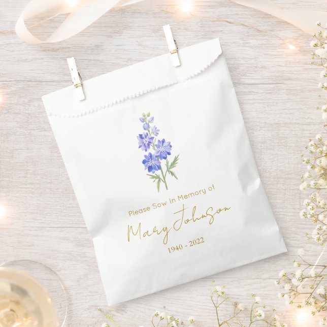 Rittersporn | Einfache Saatgutpackung Beerdigung  Geschenktütchen (Ausgeschnitten)
