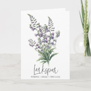 Rittersporn Juli Geburtsblume Geburtstagskarte Karte